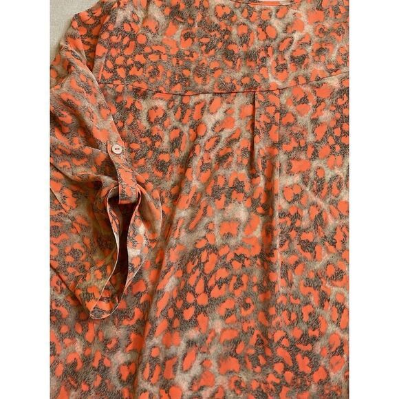 Clara Sun Woo Tunic Animal Print 3/4 Sleeves Boxy Relaxed Button Front Size XL - Picture 5 of 10